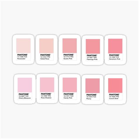 "Baby Pinks Pantone Color Squares " Sticker for Sale by rachziggs ...