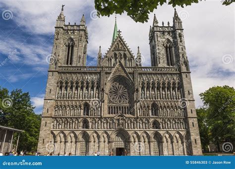 The Facade of Trondheim Cathedral Stock Image - Image of religious, building: 55846303