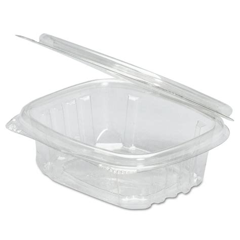 Genpak Plastic Hinged-Lid Deli Containers, 4 oz, 3.63 x 4.25 x 1.25 ...