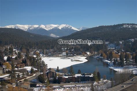 Big Fork BigFork, MT Winter Aerial - GravityShots.com