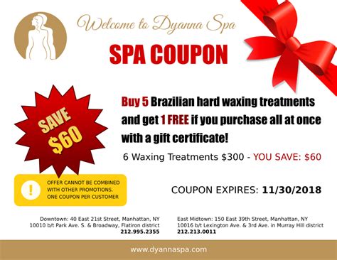 Spa Coupons - Brazilian Waxing Center.Spa Services In Manhattan NY