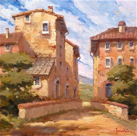 Tuscany Alley 30x30 Painting by Ernesto Scudiero