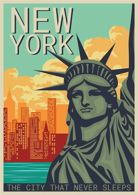 New York Poster 273996 Vector Art at Vecteezy