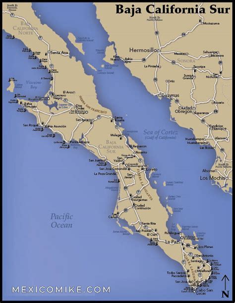 Map of Baja California Sur - Mexico Mike Nelson