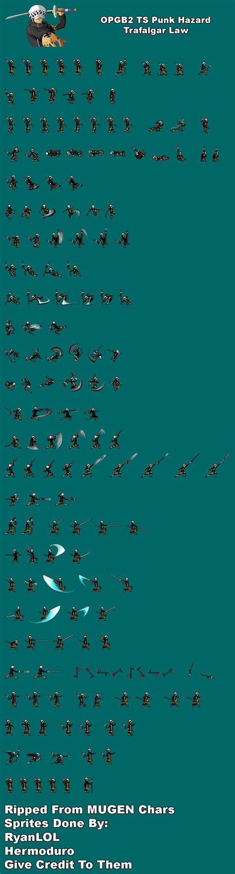 Trafalgar Law (Punk Hazard) OPGB2 Sprite Sheet by Degue-1297 | Sprite, Trafalgar, Trafalgar law