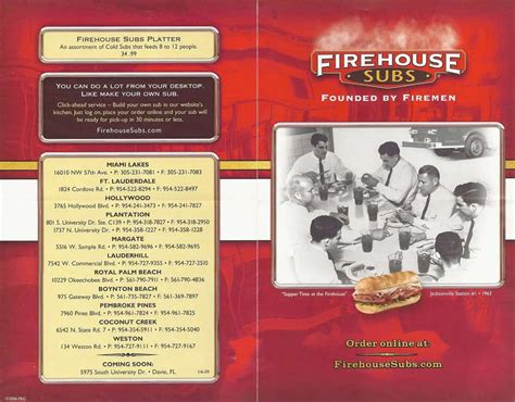 Firehouse Subs Menu, Menu for Firehouse Subs, Boynton Beach, Miami - Urbanspoon/Zomato