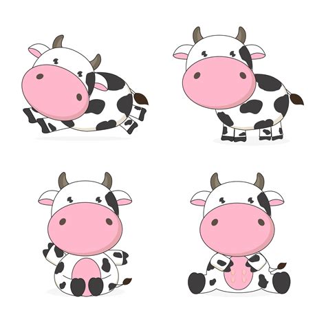 Cute cow cartoon character vector illustration 582200 Vector Art at Vecteezy