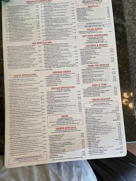 Menu at Groton Townhouse Restaurant, Groton