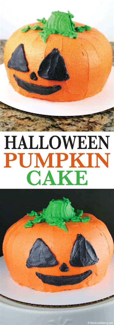 Halloween Pumpkin Cake - Mom Loves Baking