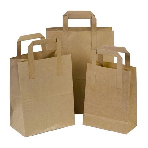 250 Brown Small SOS Kraft Paper Bags Carrier Takeaways