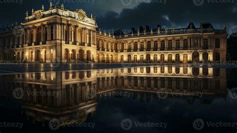 Night view of Versailles Palace. Generative AI 32977626 Stock Photo at ...