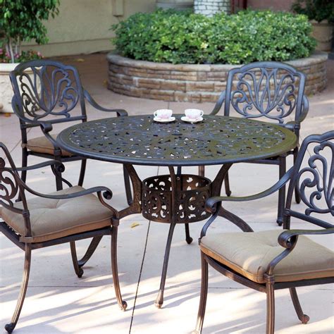 Darlee Elisabeth 5 Piece Cast Aluminum Patio Dining Set