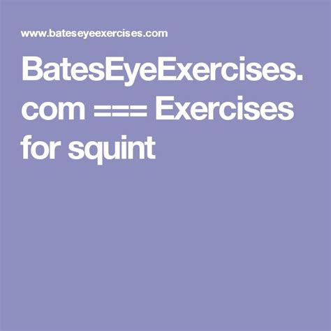 BatesEyeExercises.com === Exercises for squint | Strabismus exercises, Exercise, Eye exercises