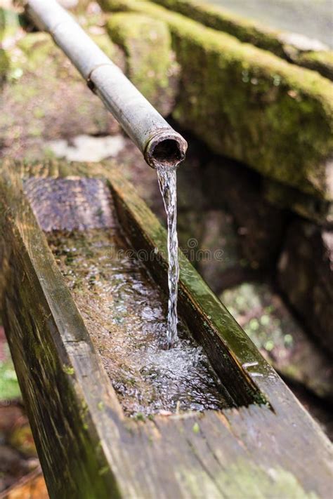 Water Feature in Japanese Garden Stock Image - Image of nature ...