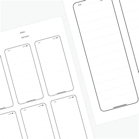 IPhone App UI/UX Wireframe Templates, 3 Formats in A4, Instant ...