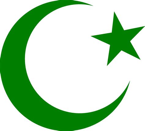 Symbol Islam, crescent star dark green color, vector eps 29182048 ...