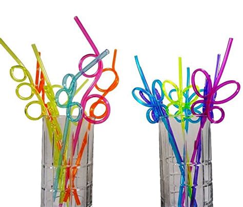 ISusser 50pcs Crazy Loop Straws, Christmas Straws, Crazy Reusable Drinking - Prank a Lot