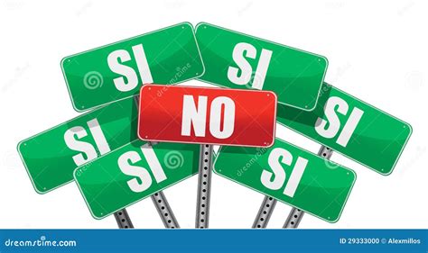 Yes And No Signs In Spanish Stock Photo - Image: 29333000