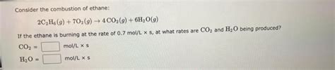 Solved Consider the combustion of ethane: | Chegg.com