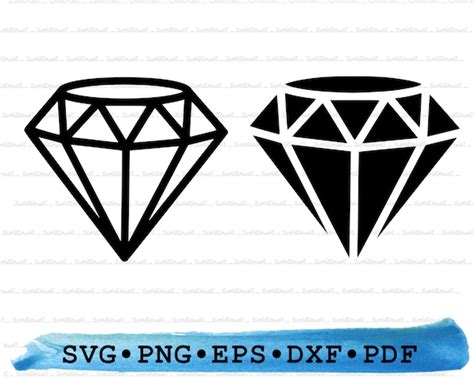 Diamond Svg Diamond Silhouette Crystal Cricut Transparent - Etsy UK