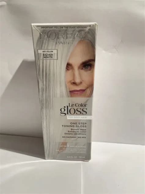 LOREAL PARIS LE Color Gloss For Grey Hair SILVER WHITE One Step Toning ...