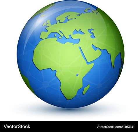 World globe map - africa europe Royalty Free Vector Image