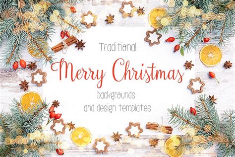 Traditional Merry Christmas backgrounds and design templates