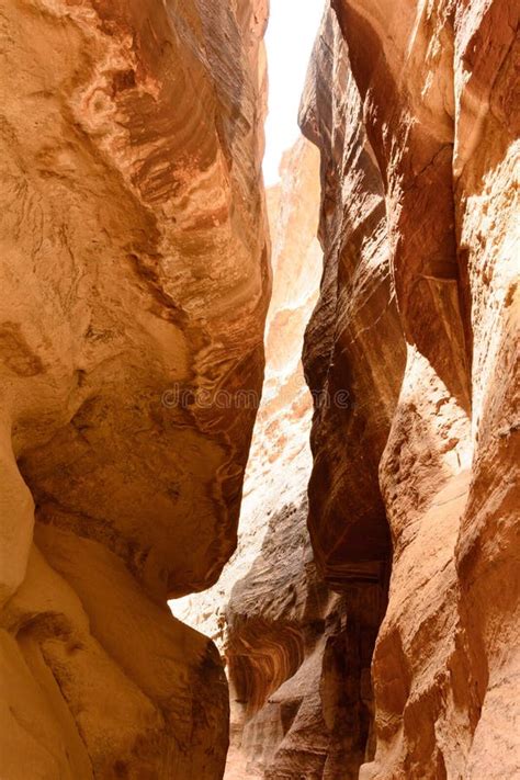 The Siq - Ancient Canyon in Petra, Jordan Stock Photo - Image of ...