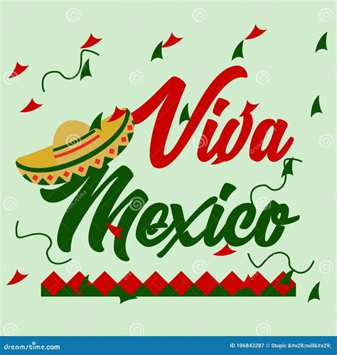 Viva Mexico Illustration Vector Art Logo Template Y Ejemplo Stock de ilustración - Ilustración ...