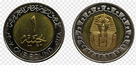 Coin Egyptian pound One pound Piastre, egyptian pound, medal, egypt ...