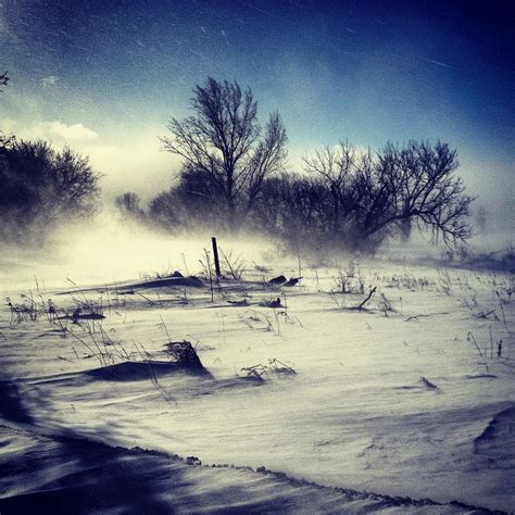 Wind Blowing Snow Across A Field by Danielle Donders