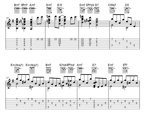 Jazz Guitar Lessons • God Bless the Child Chord Melody • Chord Chart, Vocal Melody, Video ...