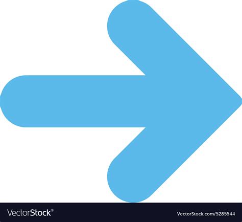 Arrow right flat blue color icon Royalty Free Vector Image
