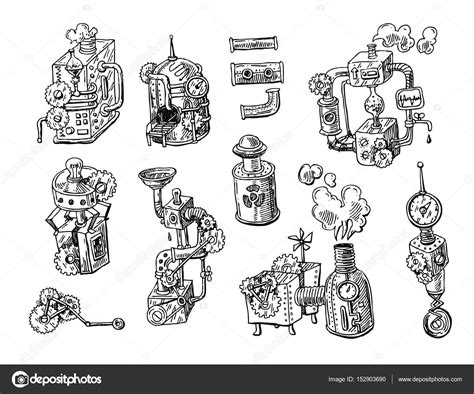 Sketch steampunk mechanism Stock Vector Image by ©Margarita_87 #152903690