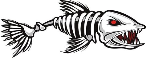 Badass Fish Skull Decal - $4.95 | Fish bone tattoo, Bone tattoos, Skull decal