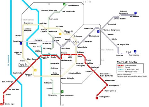 Metro Sevilla map - Map of Seville metro (Andalusia - Spain)