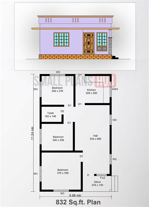 Five Low Budget 3 Bedroom Single Floor House Designs Under 1000 Sq.ft ...