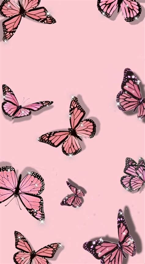 Pink Butterfly Aesthetic Wallpaper Desktop