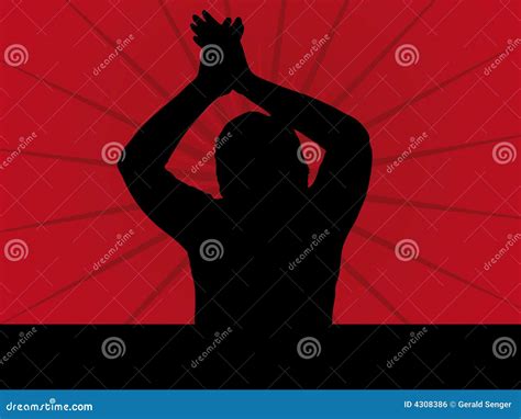 Fan Silhouette stock vector. Illustration of black, cheering - 4308386