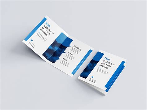 Free bifold brochure mockup / 4.25x5.5 in - Mockups Design