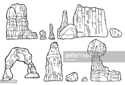 Rock Formation In Black And White Stock Clipart | Royalty-Free | FreeImages