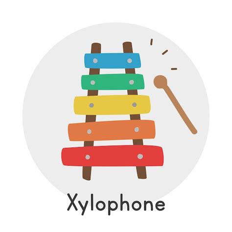 Premium Vector | Xylophone clipart cartoon style, children's rainbow ...