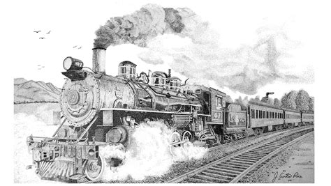 Train Pencil Drawing at PaintingValley.com | Explore collection of ...