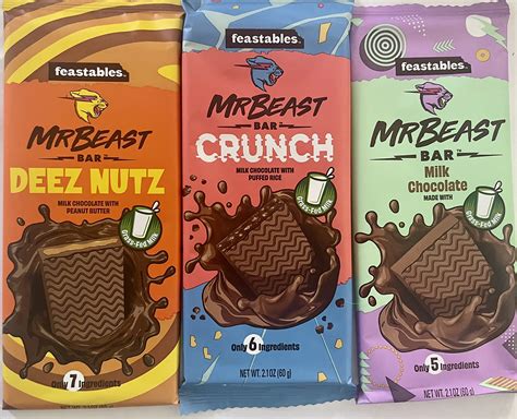 Buy Feastables Beast Bar Milk Chocolate Bundle - Deez Nuts Milk Chocolate Peanut Butter, Milk ...