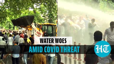 Water crisis in Delhi? Protest by BJP, cops use water cannon to disperse crowd | Hindustan Times