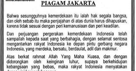 Isi dari Piagam Jakarta - Ilmusiana