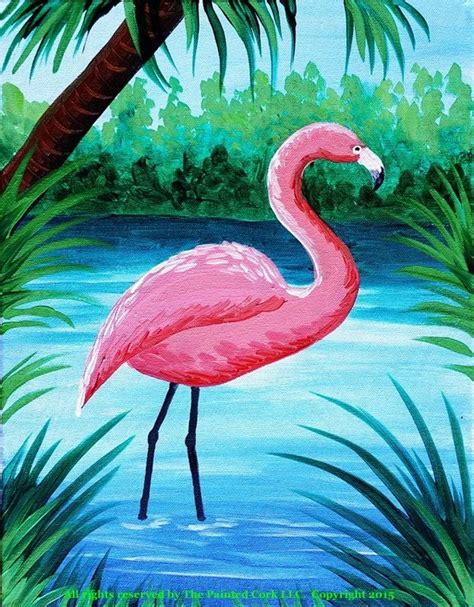 Pink Flamingo | Nature canvas painting, Kids art galleries, Flamingo ...