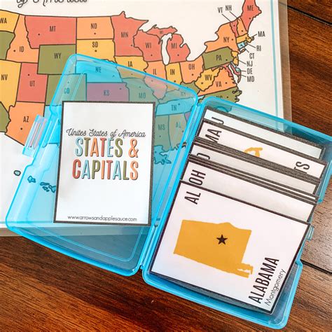 U.S. States & Capitals Printable Flashcards – Arrows And Applesauce