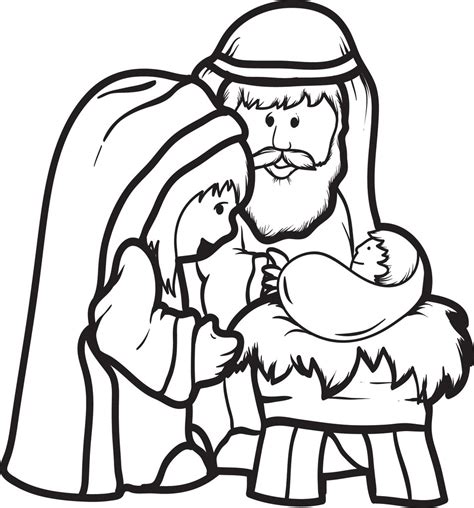 Mary Joseph Jesus Coloring Pages at GetColorings.com | Free printable colorings pages to print ...