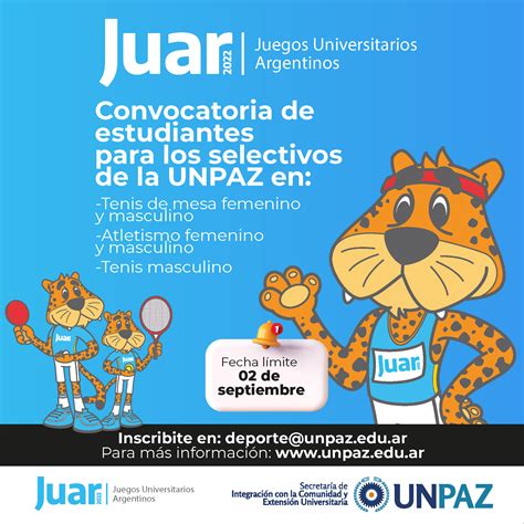 Convocatoria de estudiantes para los selectivos de la UNPAZ para los JUAR 2022 | Universidad ...